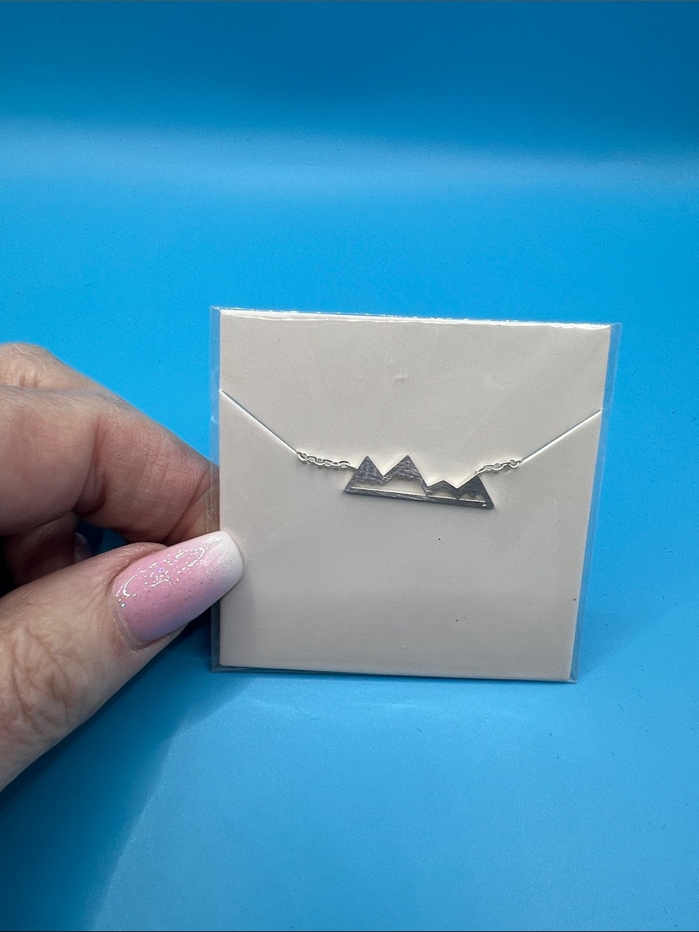 Silver Mountain Range Necklace - Delicate Silver Pendant